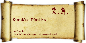 Kondás Mónika névjegykártya